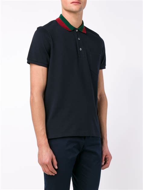 mens gucci polo t shirt|gucci navy striped polo shirt.